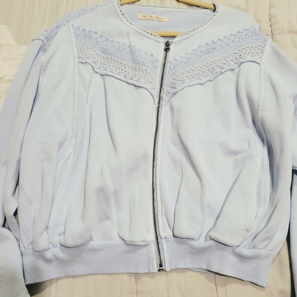 Free People We The Free True Blue Crochet Jacket - Picture 2 of 6